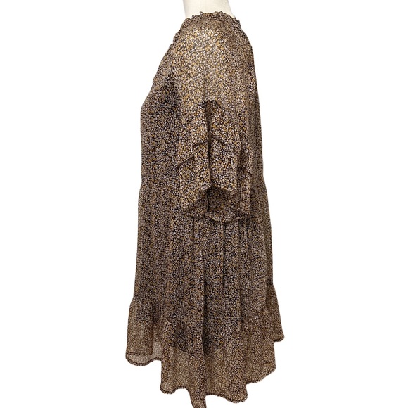 🆕 Lulus Babe Date Black Floral Print Tiered Short Sleeve Babydoll Dress - Picture 3 of 9